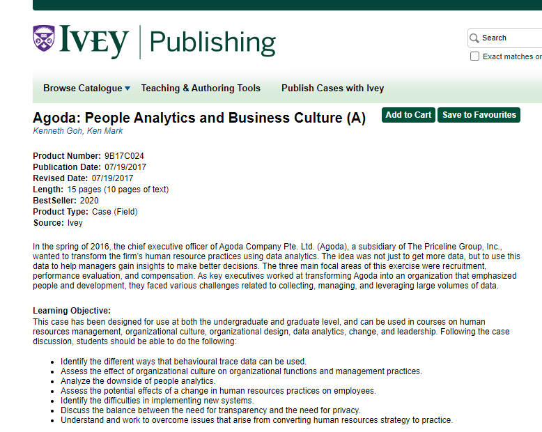 People Analytics at Agoda