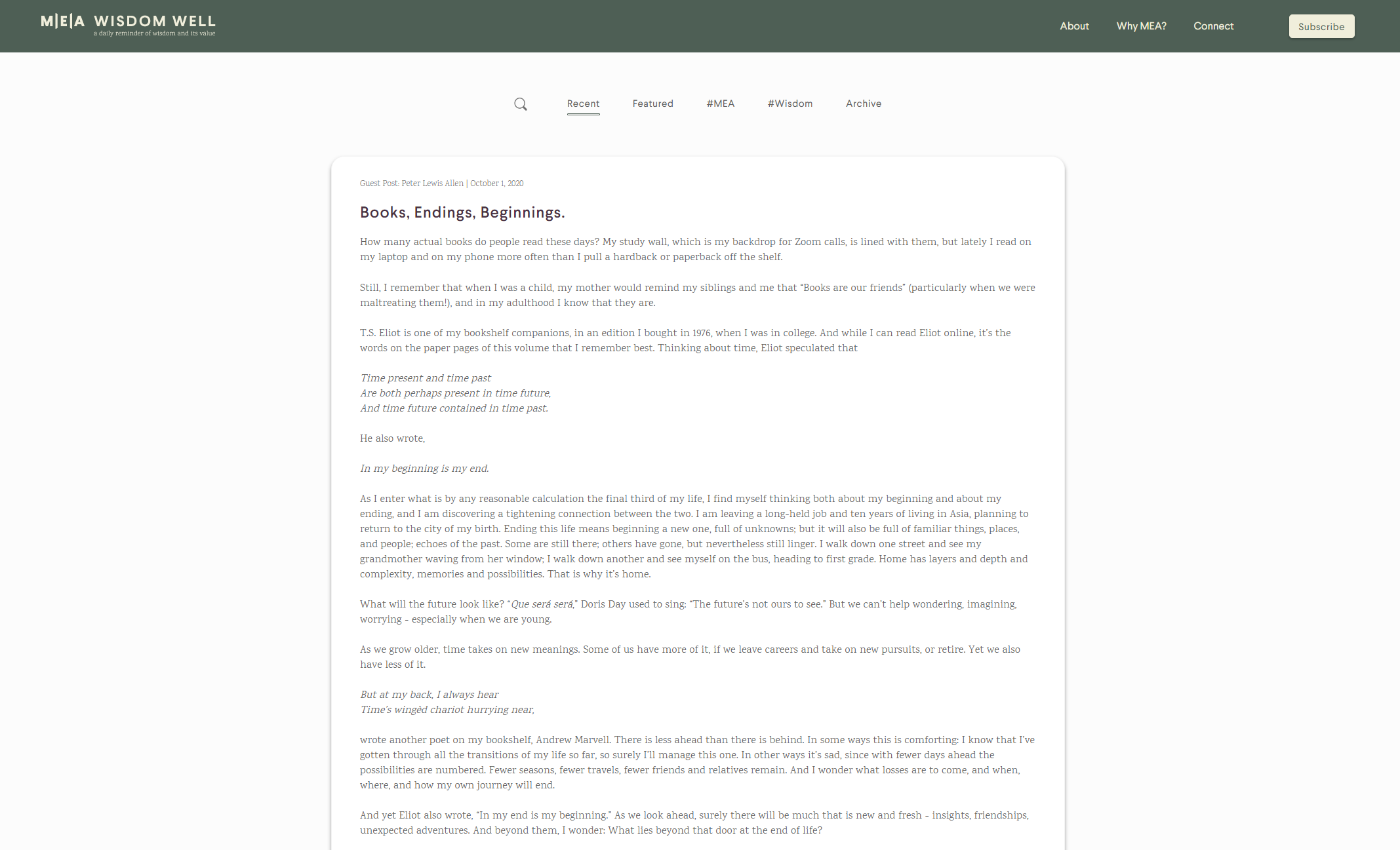 Books, Endings, Beginnings